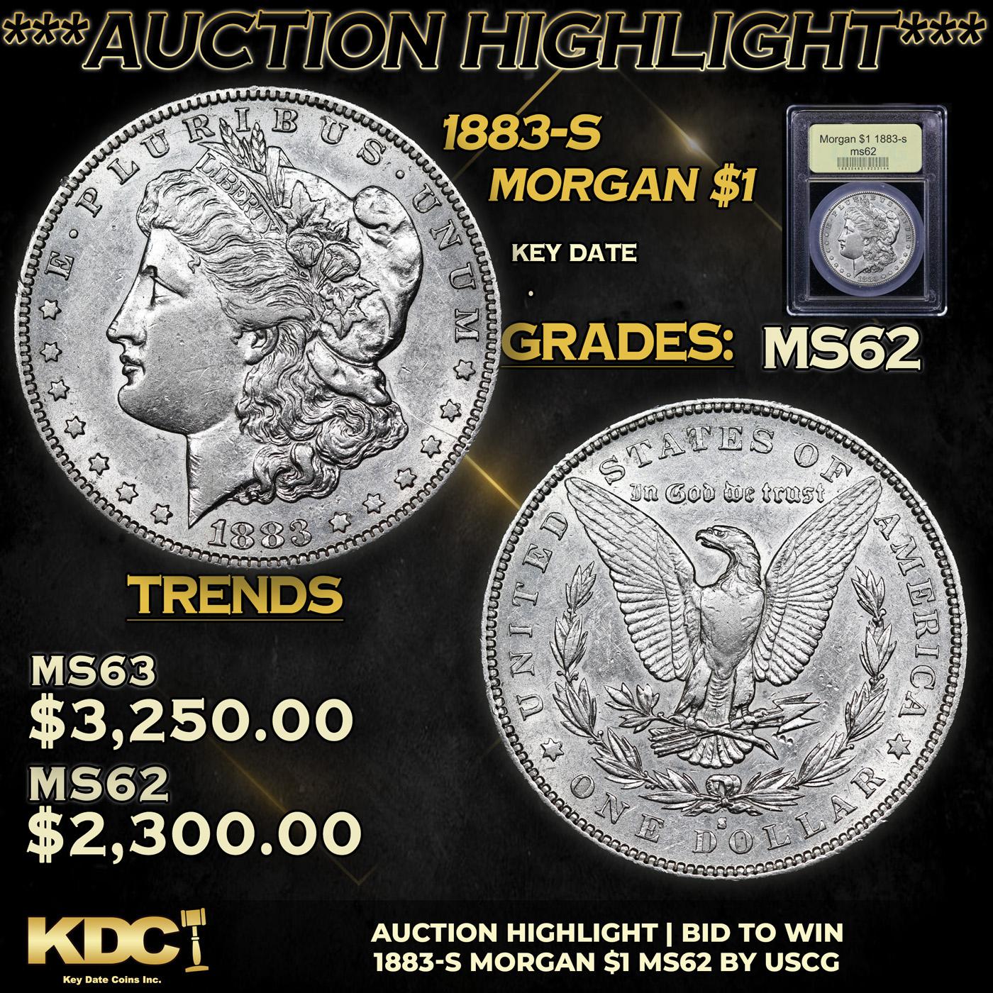 ***Auction Highlight*** 1883-s Morgan Dollar 1 Graded Select Unc By USCG (fc)