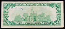 1934 $100 Green Seal Federal Reserve Note Grades Select AU