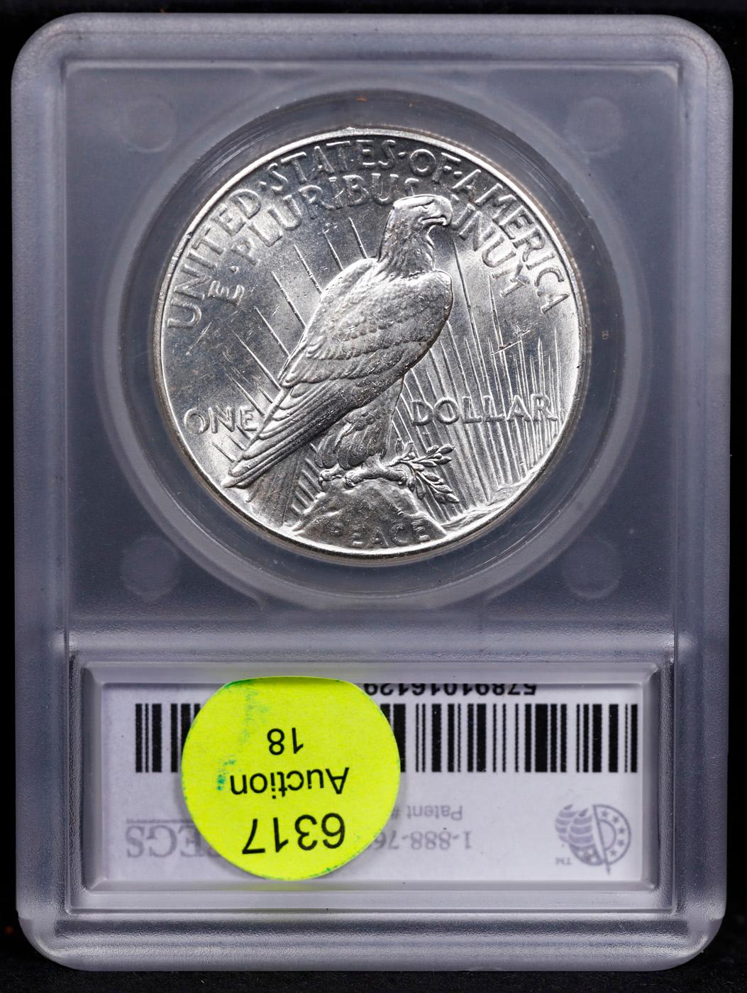 ***Auction Highlight*** 1927-p Peace Dollar Near Top Pop! $1 Graded ms65+ BY SEGS (fc)