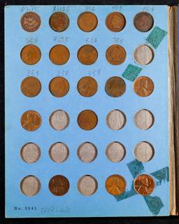 Mixed Indian 1c & Lincoln 1c Whitman Album,  20 Indians 1862-1905, 9 Lincolns, 29 Coins Total