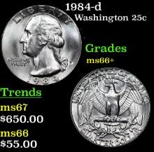 1984-d Washington Quarter 25c Grades GEM++ Unc