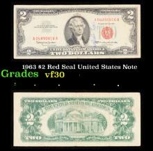 1963 $2 Red Seal United States Note Grades vf++