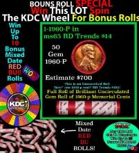 CRAZY Penny Wheel Buy THIS 1960-p solid Red BU Lincoln 1c roll & get 1-10 BU Red rolls FREE WOW