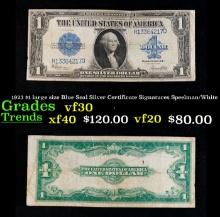 1923 Speelman/White $1 large size Blue Seal Silver Certificate Grades vf++