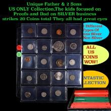 Unique Father & 2 Sons US ONLY Collection,The kids focused on Proofs and Dad on SILVER business stri