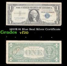 1957B $1 Blue Seal Silver Certificate Grades vf, very fine