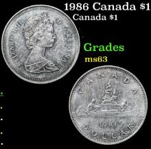 1986 Canada $1 Canada Dollar 1 Grades Select Unc