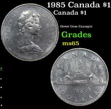 1985 Canada $1 Canada Dollar KM# 120.1 1 Grades GEM Unc