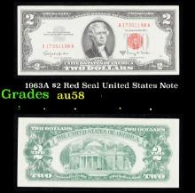 1963A $2 Red Seal United States Note Grades Choice AU/BU Slider