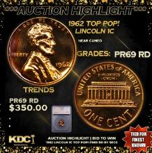 Proof 1962 Lincoln Cent TOP POP! 1c Graded pr69 rd cam BY SEGS