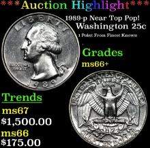 ***Auction Highlight*** 1989-p Washington Quarter Near Top Pop! 25c Graded ms66+ BY SEGS (fc)