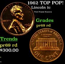 Proof 1962 Lincoln Cent TOP POP! 1c Graded pr69 rd BY SEGS