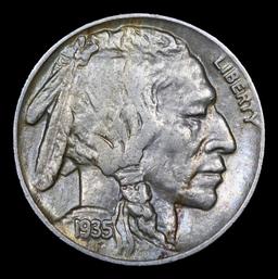 1935-p Buffalo Nickel 5c Grades Choice AU/BU Slider