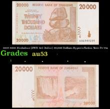 2007-2008 Zimbabwe (ZWR 3rd Dollar) 20,000 Dollars Hyperinflation Note P# 73a Grades Select AU