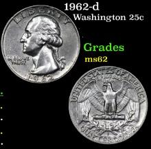 1962-d Washington Quarter 25c Grades Select Unc