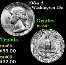 1984-d Washington Quarter 25c Grades GEM+ Unc