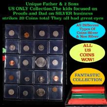 Unique Father & 2 Sons US ONLY Collection,The kids focused on Proofs and Dad on SILVER business stri