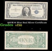 1957B $1 Blue Seal Silver Certificate Grades vf++