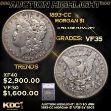***Auction Highlight*** 1893-cc Morgan Dollar $1 Graded vf35 By SEGS (fc)