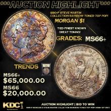 ***Auction Highlight*** 1890-p Morgan Dollar Steve Martin Collection Rainbow Toned TOP POP! $1 Grade