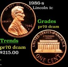 Proof 1986-s Lincoln Cent 1c Graded pr70 dcam By SEGS
