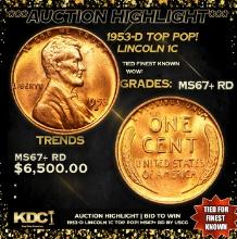 ***Auction Highlight*** 1953-d Lincoln Cent TOP POP! 1c Graded GEM++ RD By USCG (fc)