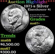***Auction Highlight*** 1971-s Silver Eisenhower Dollar 1 Graded ms67+ BY SEGS (fc)