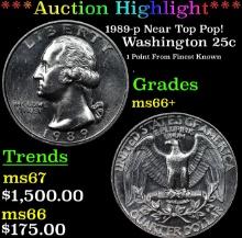 ***Auction Highlight*** 1989-p Washington Quarter Near Top Pop! 25c Graded ms66+ BY SEGS (fc)