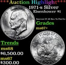 ***Auction Highlight*** 1971-s Silver Eisenhower Dollar 1 Graded ms67+ BY SEGS (fc)