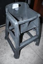 Black Rolling Plastic High Chairs