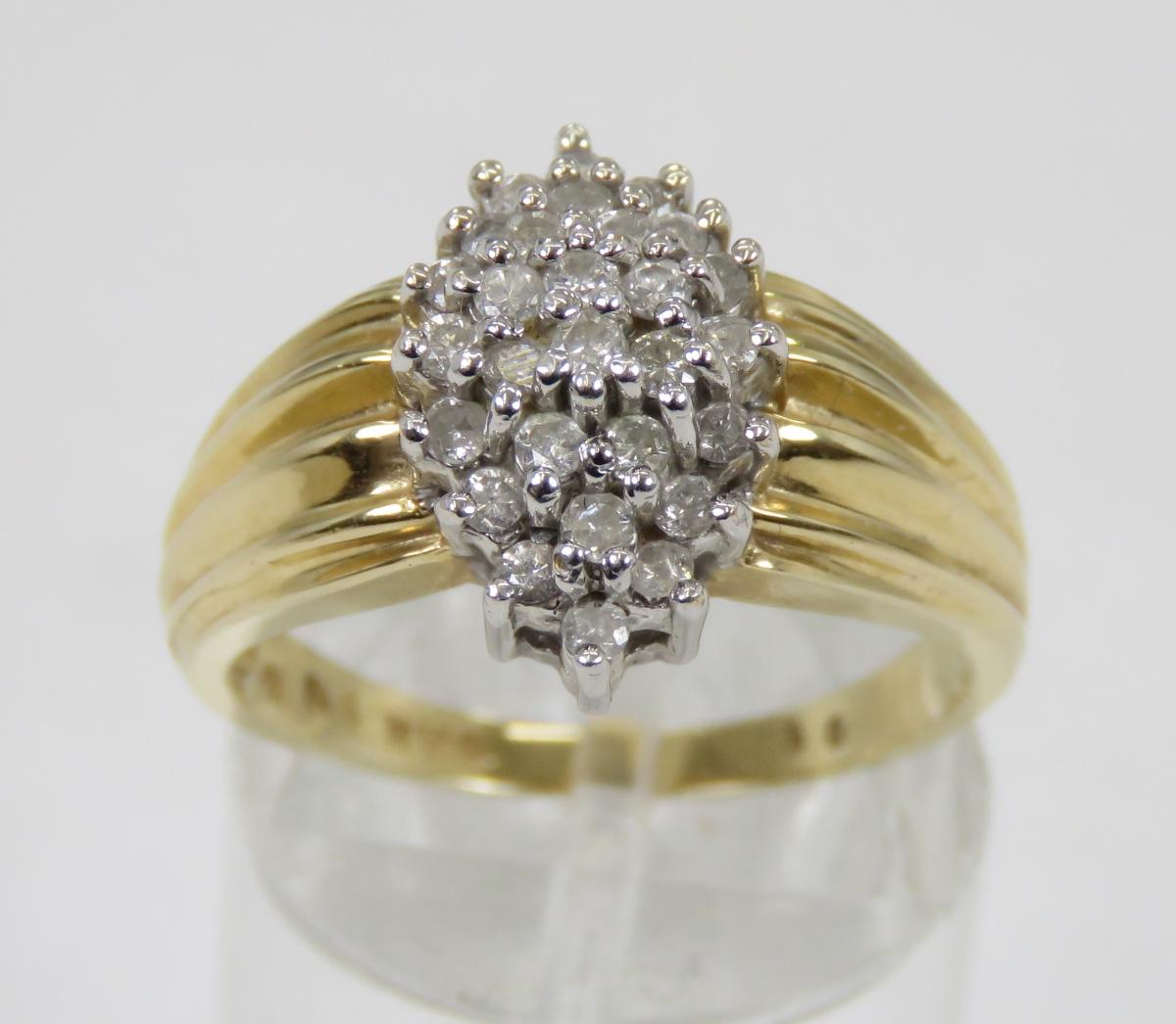 14kt Yellow Gold Diamond Cocktail Ring