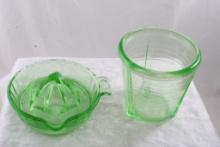 Anchor Hocking Vaseline Glass Juicer, Beater Jar