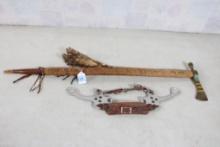 Peace Pipe Tomahawk & Horse Bridle Bit