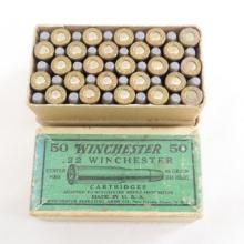 50 Antique Winchester .22 WINCF Cartridges