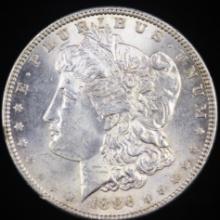 1886 VAM-1E2 die break S U.S. Morgan silver dollar