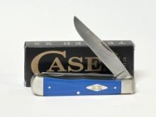 CASE XX G-10 BLUE SMOOTH TRAPPER KNIFE NEW IN BOX