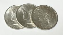VERY NICE CONDITION 1923 PEACE SILVER DOLLAR (X3)