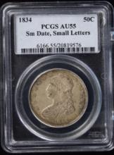 1834 Bust Half Dollar Sm date PCGS AU-55
