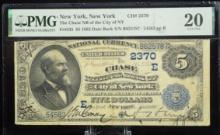1882 $5 Chase Bank NY Blue Seal 54582 PMG20VF