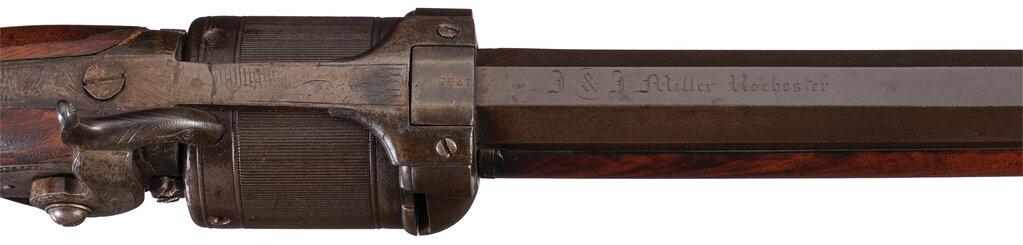 Engraved J. & J. Miller Revolving Pill Lock Rifle