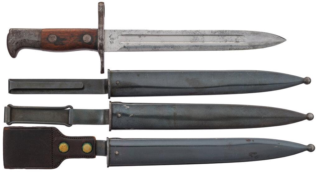 U.S. Krag-Jorgensen Cadet Bayonet with Three Scabbard Variations