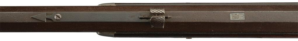 Silver Inlaid Half-Stock Percussion Rifle Signed "F.B"