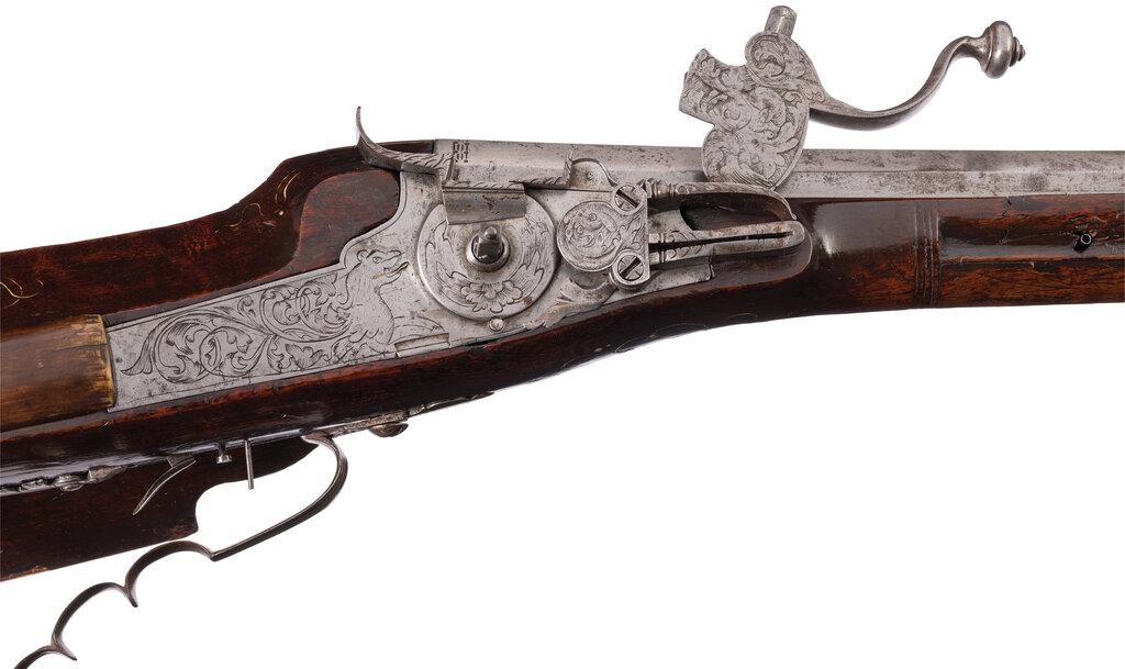 Engraved 1662 Dated, Johann Zeller Signed Wheellock Target Rifle