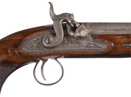 Engraved William & John Rigby Overcoat Percussion Pistol