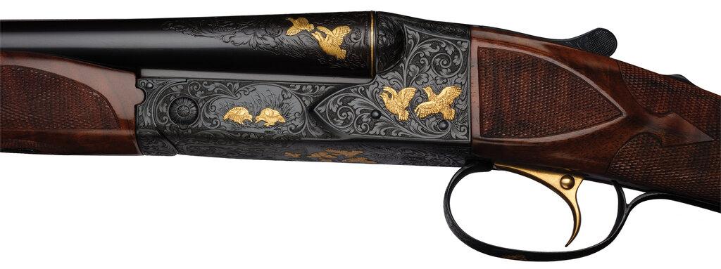 Angelo Bee Engraved Winchester 20 Gauge Model 21 Shotgun