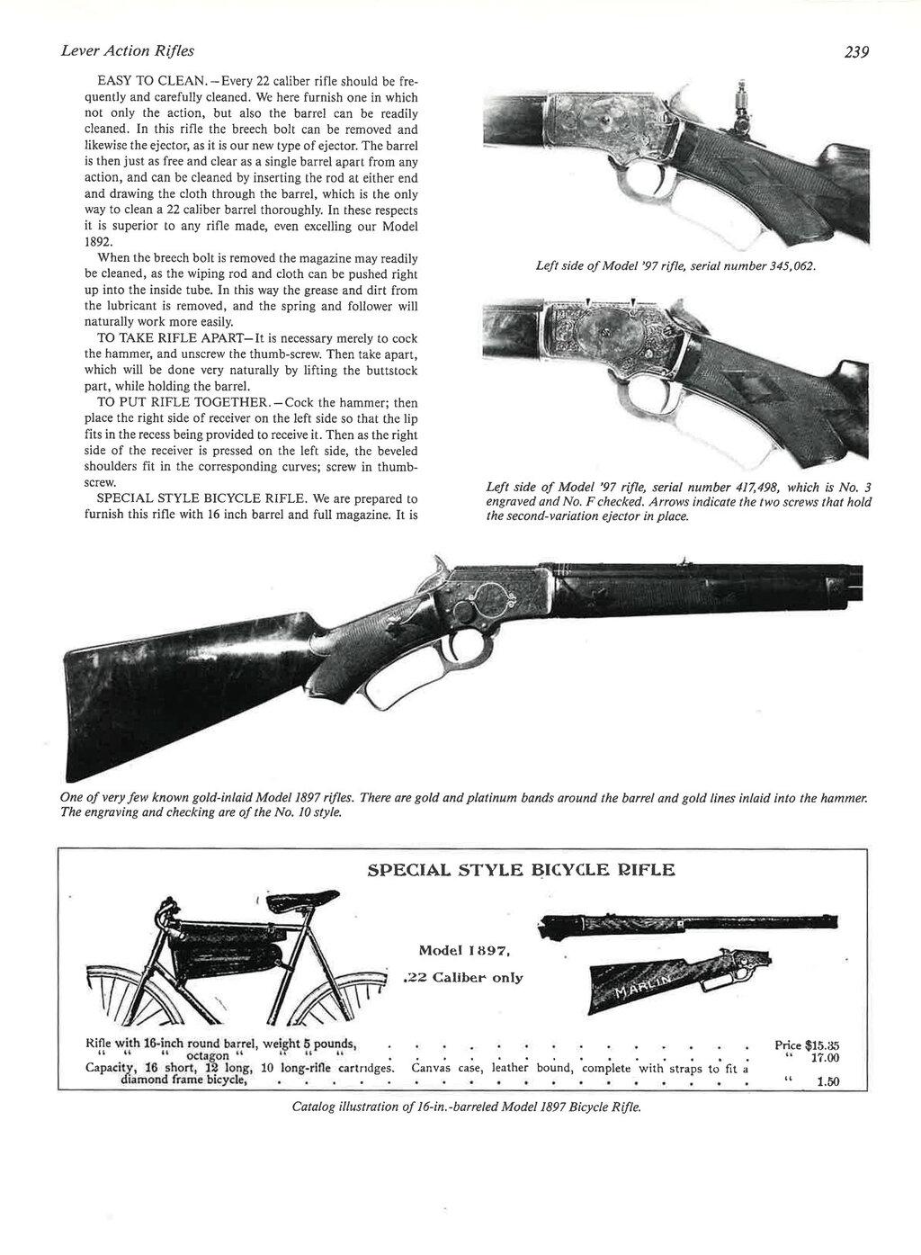 Factory Engraved Marlin Deluxe Model 1897 Lever Action Rifle