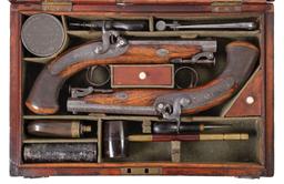 Cased Pair of W. & J. Rigby Percussion Pocket Pistols