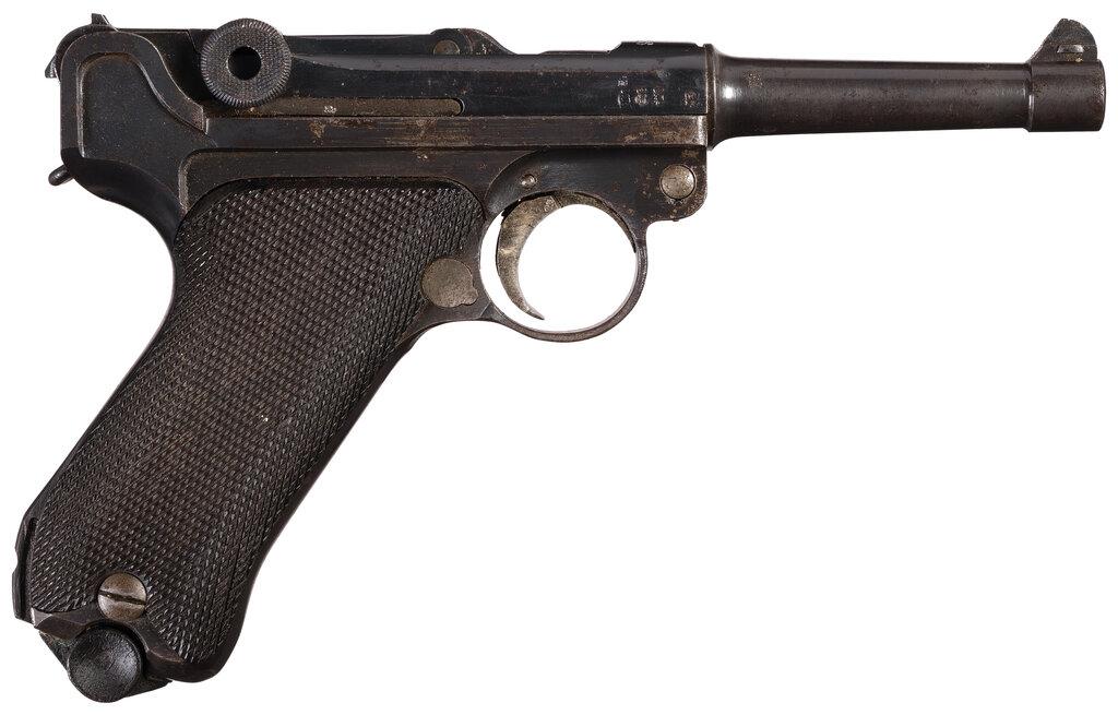 Erfurt "1918" Dated Luger Pistol with World War II Capture Paper