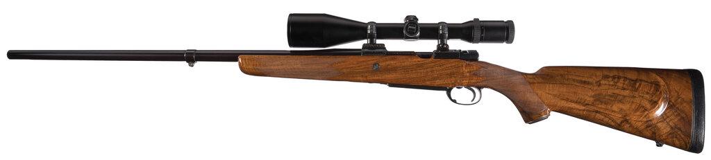 Engraved J. Rigby & Co/Mauser Bolt Action Rifle with Zeiss Scope