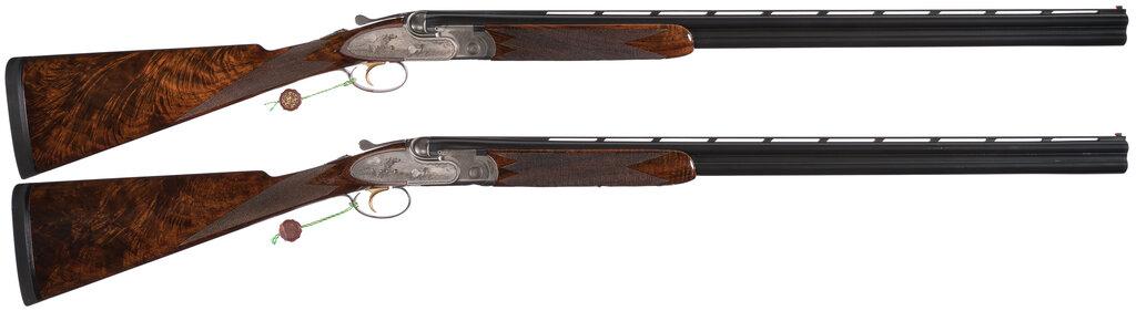 Pair of Engraved C.S.M.C. A-10 American Deluxe Shotguns